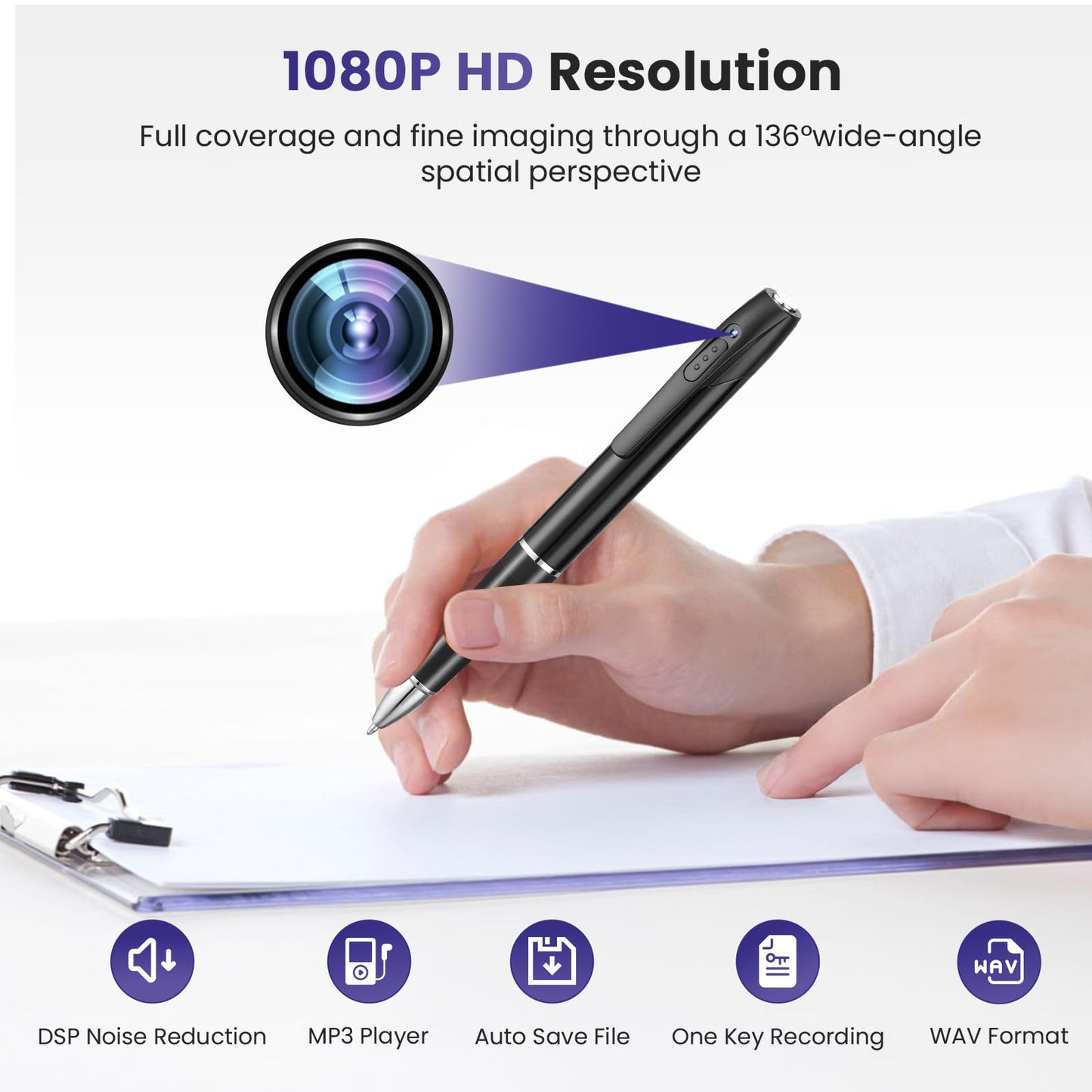 3D-PAS Hidden Spy Camera, 64GB Body Cam, Mini Camera with 1080P HD, Rechargeable Small Pocket Cam, Portable Pocket Camera, Small Video Recorder