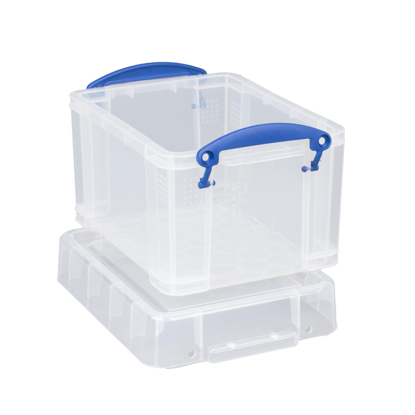 Really Useful Box 4 Pack Storage Bins, Clear Plastic Stackable Organizing Totes, 3 Liter