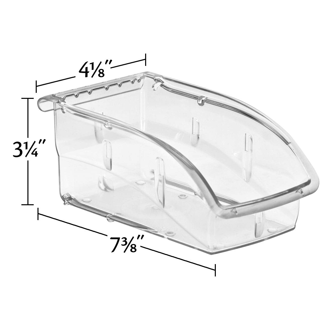 Akro-Mils 305A3 Insight Ultra-Clear Hanging and Stacking Plastic Storage Bin, (7-3/8-Inch x 4-1/8-Inch x 3-1/4-Inch), Clear, (16-Pack)