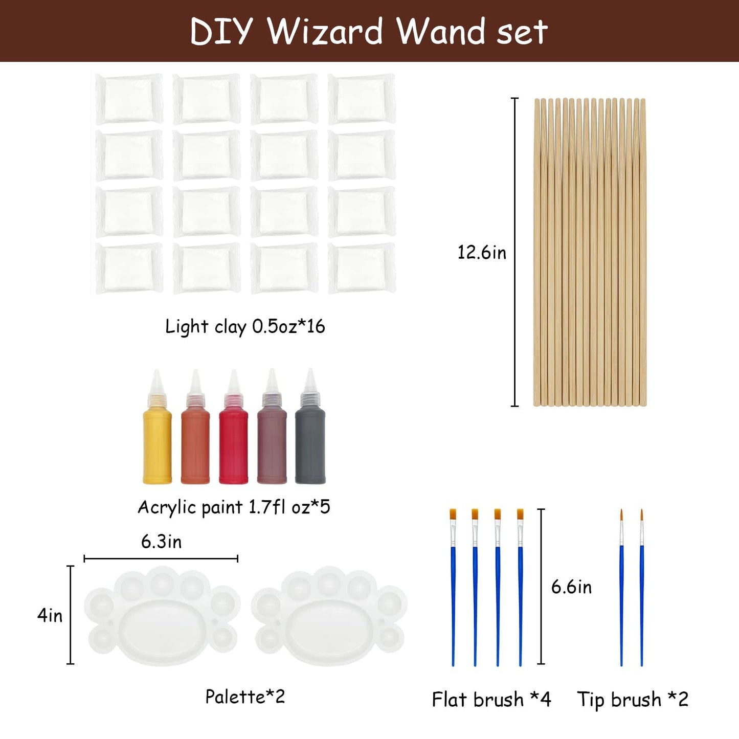 Magic Wizard Wand Making Kit DIY Craft Set for Kids Adult Make Your Own Wands Birthday Party Gift 45-Piece (16 wands)