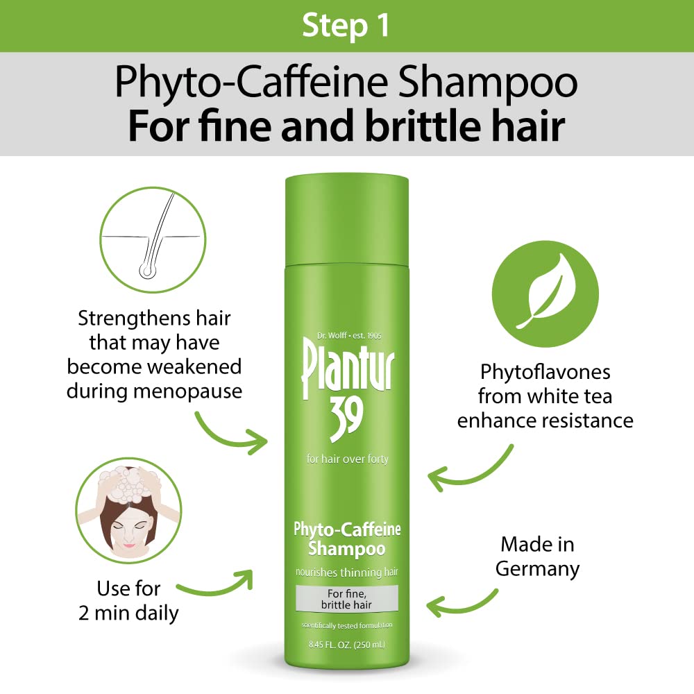 Plantur 39 Phyto-Caffeine Women's Nourish & Cleanse Kit for Fine, Thinning Natural Hair Growth, Shampoo (8.45 fl oz) and Conditioner (5.07 fl oz)