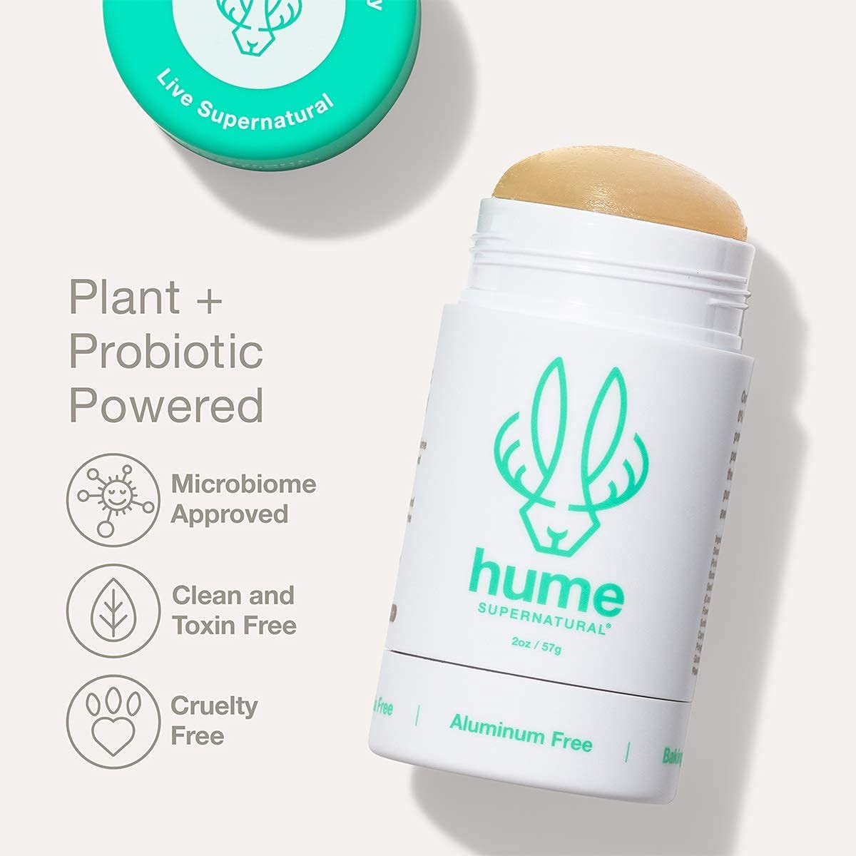 Hume Supernatural Roll On Aluminum Free Deodorant for Women & Men - Safe for Sensitive Skin - Probiotic and Plant-Based - Long-Lasting Moisture Absorbing - Clean and Effective - Desert Bloom, 3-Pack