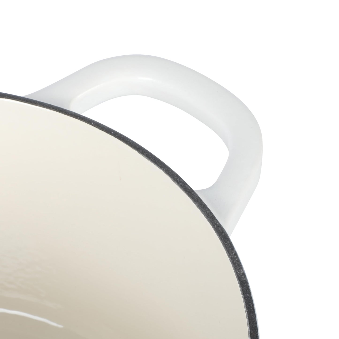 Crock-Pot Artisan 5-Quart Round Dutch Oven – Matte Linen White with Gold Knob, Enameled Cast Iron Cookware