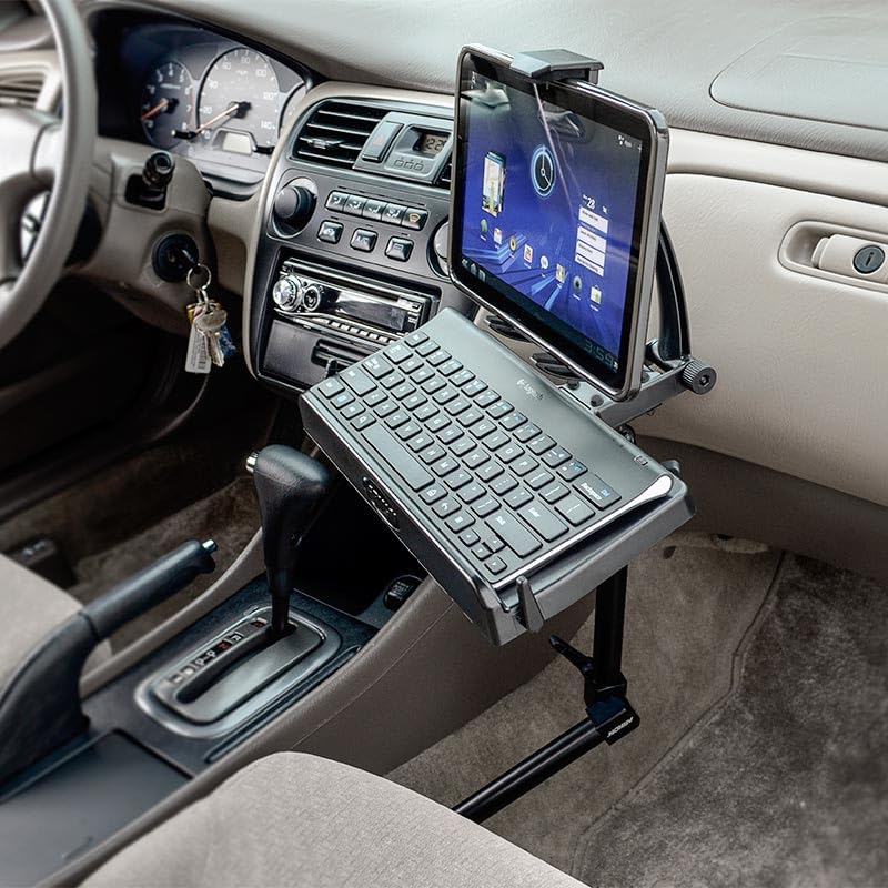 ARKON Mounts -Tablet And Keyboard Tray Combo Car Mount | Tablet Holder For Car | Professional-Grade Durability | Easy Installation | Keyboard Tray | Fits iPad and Samsung Tablets