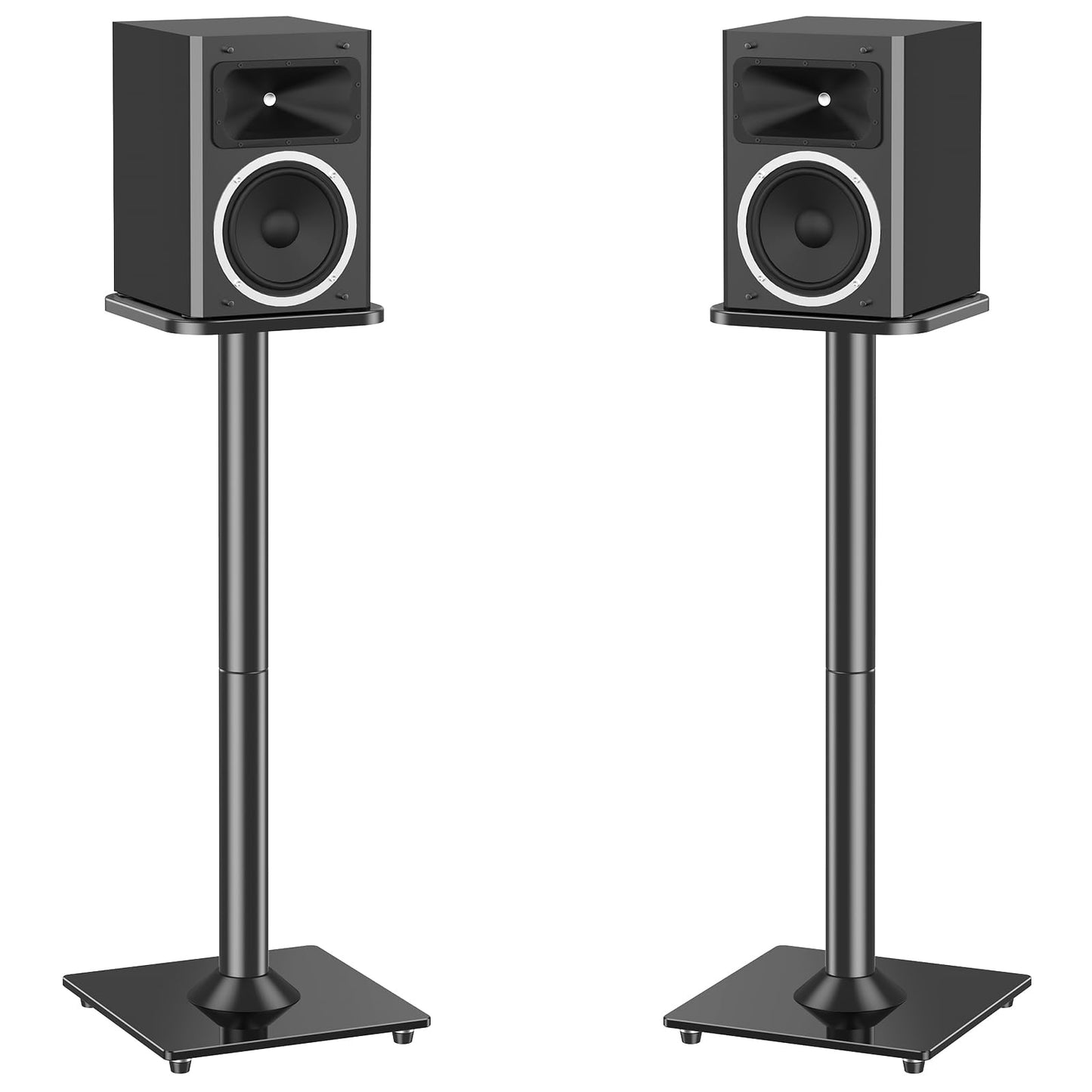MOUNTUP Universal Speaker Stands Pair for Surround Sound, 31" Height Floor Speaker Stands for Klipsch, Polk, Yamaha Other Large Satellite, Bookshelf Speakers, Up to 22LBS Cable Concealing Black MU9132