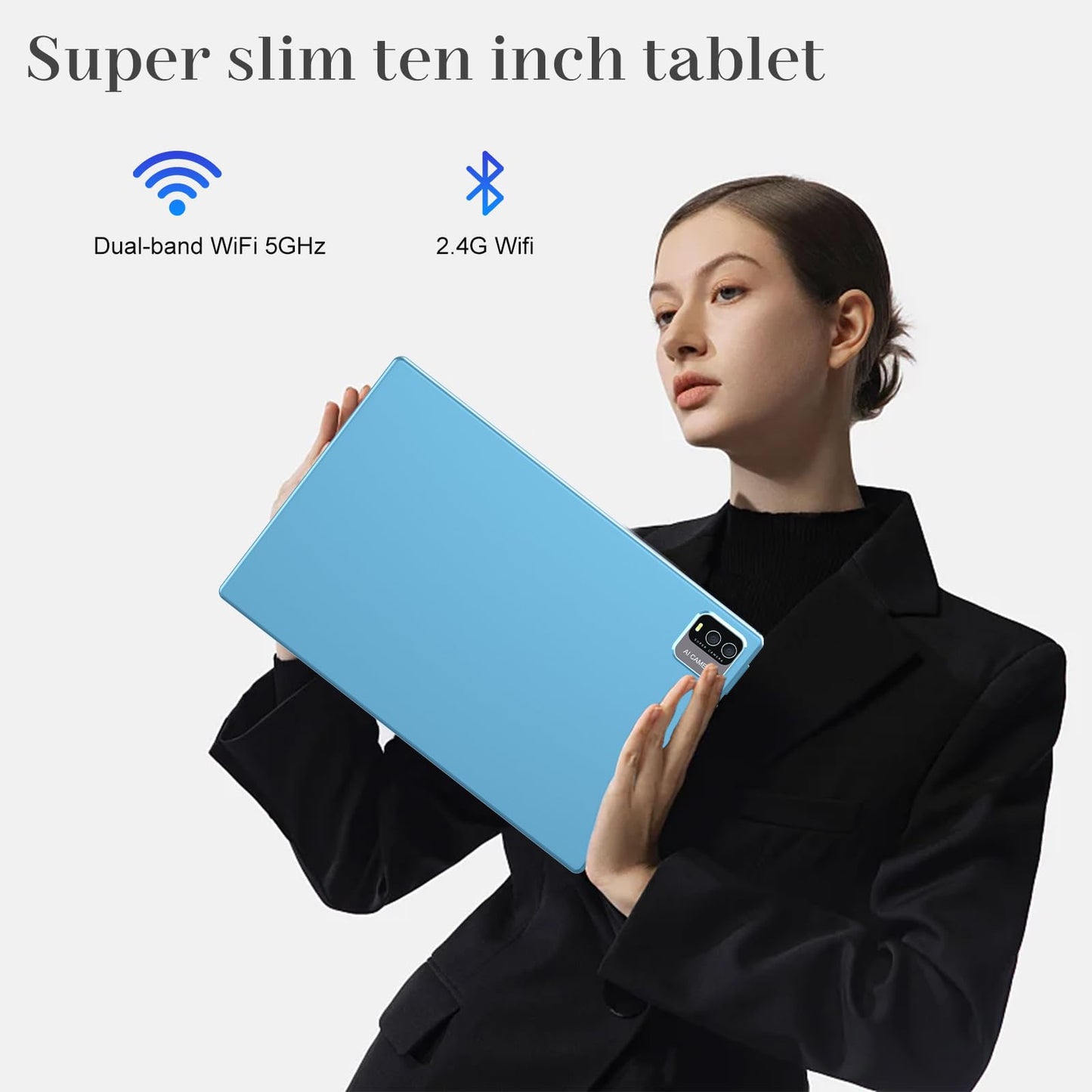 Android 14 Tablet, 10.1 inch 8GB RAM+64GB ROM/1TB(Max), 2 in 1 Tablets with Keyboard Case Mouse Stylus, 1.8GHz Quad-core Processor, 1280*800 IPS HD Touch Screen, 8MP Camera, 5G Wi-Fi 6 BT 5.0 Tablet