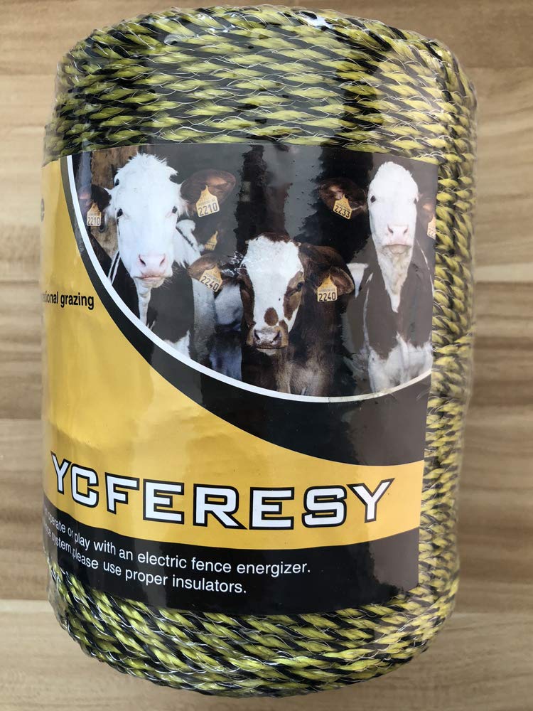 YCFERESY Electric Fence Polywire 1312 Feet,400 Meter,6 Stainless Steel Strands for Reliable Conductivity and Rust Resistance,Portable Electric Fence Rope