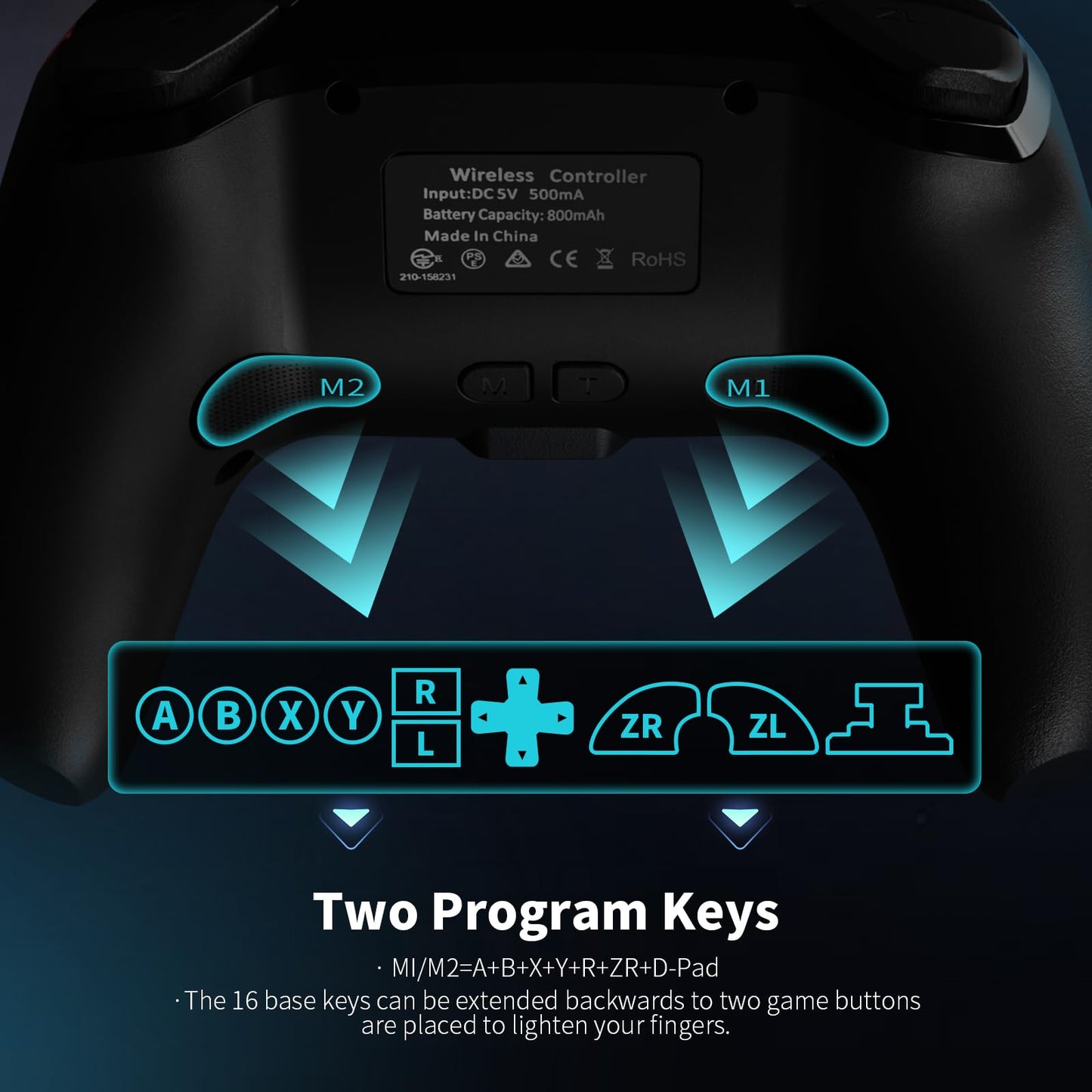 AceGamer 2 Pack Wireless Controller for Nintendo Switch/Lite/OLED, Hall Effect Joystick for Switch 2 Pro Controller with Wake-Up/Turbo/Dual Vibration/Programmable (Red+Blue)