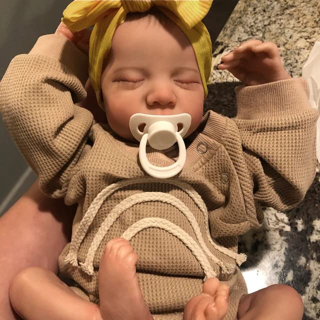 iCradle Reborn Baby Dolls 19inch Soft Body Realistic Newborn Baby Dolls Real Life Doll with Clothes and Bottles Toys Set for Kids Age 3+
