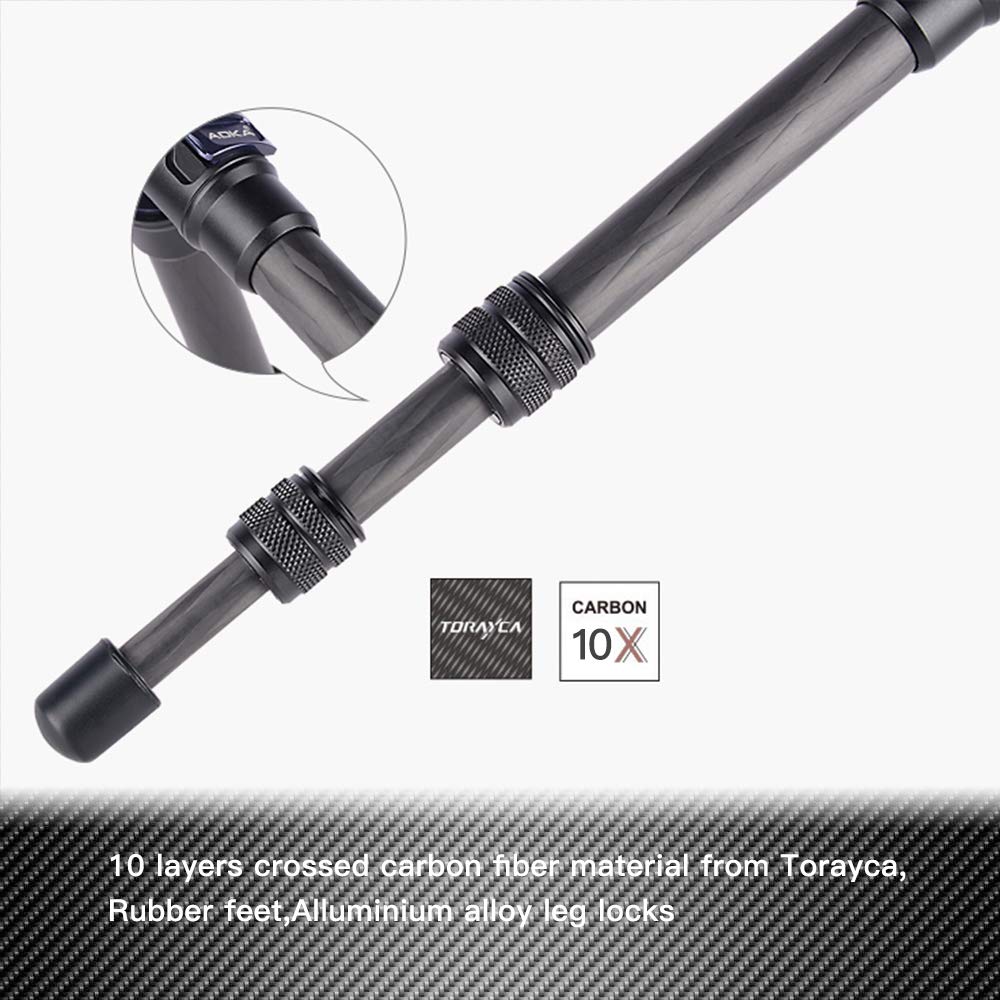 AOKA 28in/1.1lb Mini Portable Carbon Fiber Tripod, iPhone Tabletop Tripod, Travel Tripod with Ball Head, Cell Phone Holder, Extension Pole Tripod for Cell Phone, Camera, Camcorder, Projector, Webcam