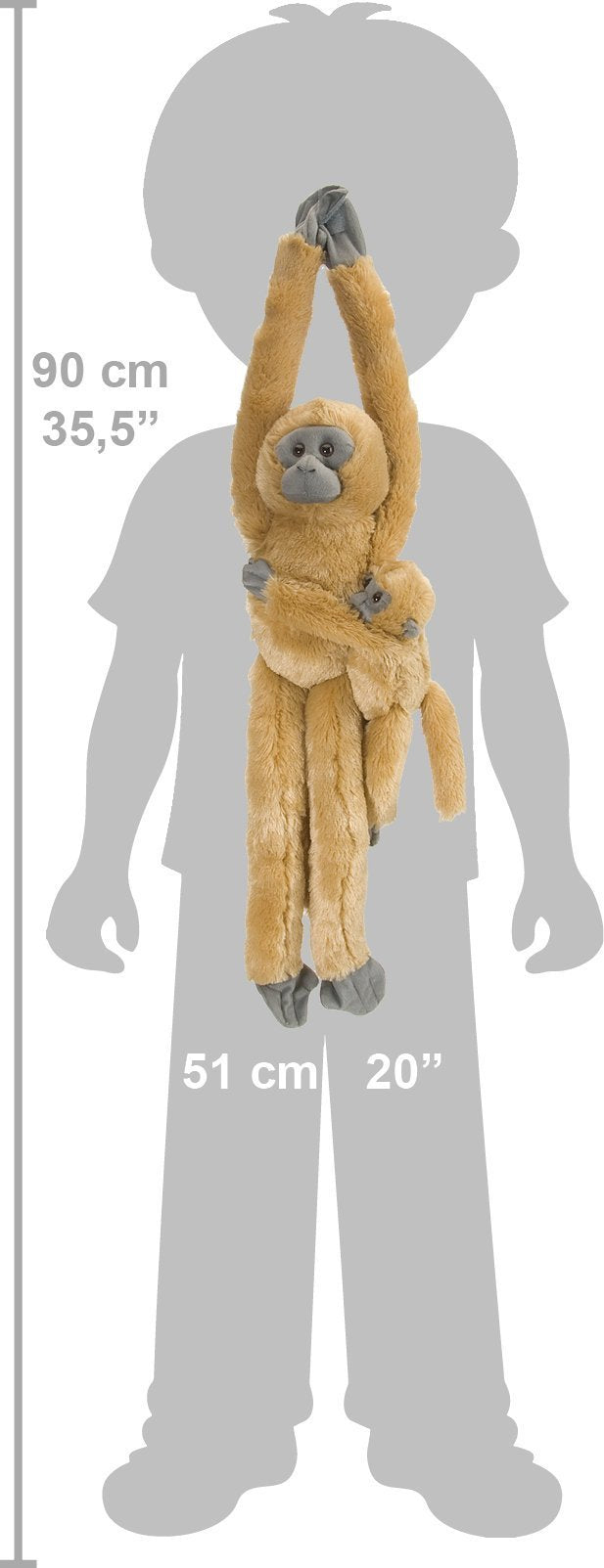 Wild Republic 15262 Hanging 20-Inch Com Langur with Baby Plush