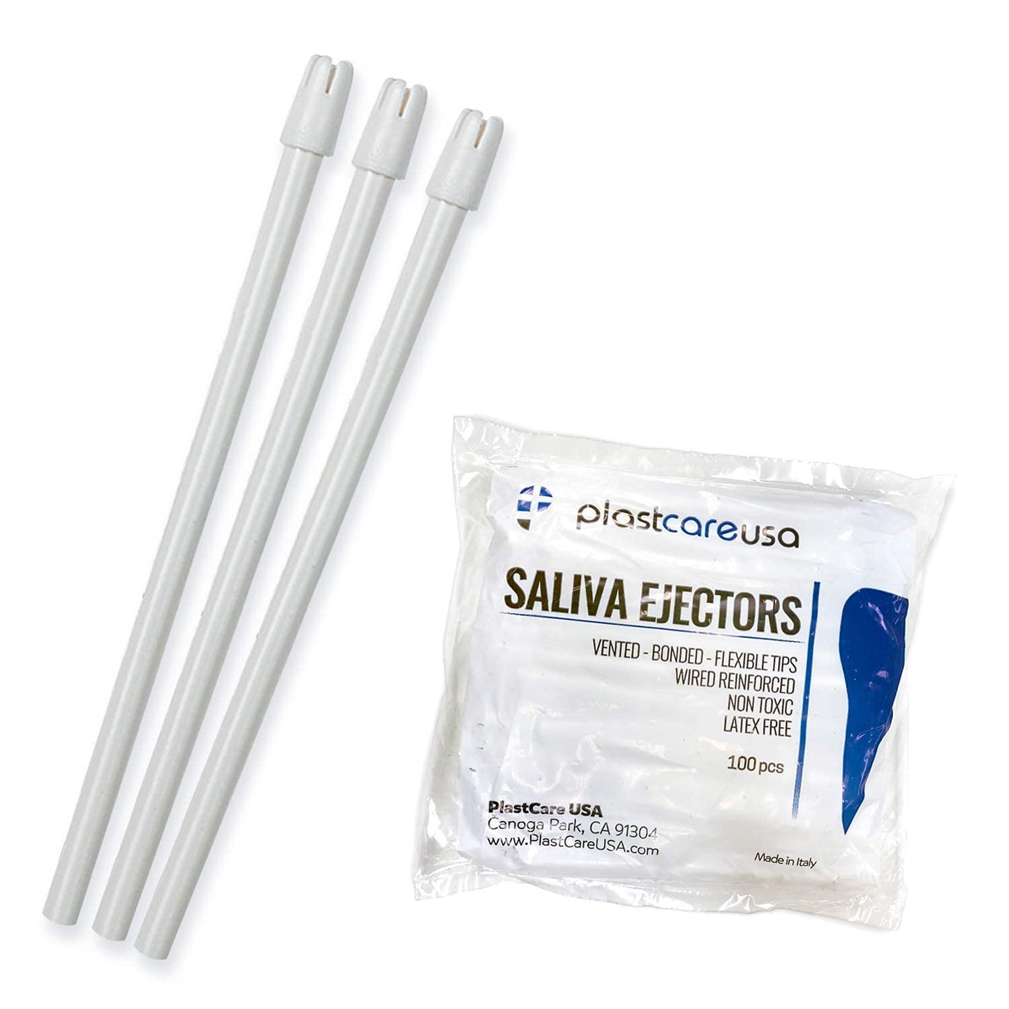 1000 Dental Disposable Saliva Ejectors, White Body White Tip, Evacuation Suction Tips (Case of 1000)