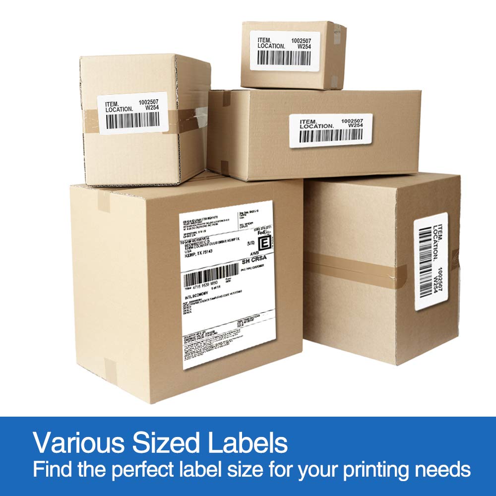L LIKED 500 Sheets Matte Sticker Paper Full-Sheet 8-1/2" x 11" Self Adhesive Shipping Labels for Laser & Inkjet Printers, White (500 Labels)