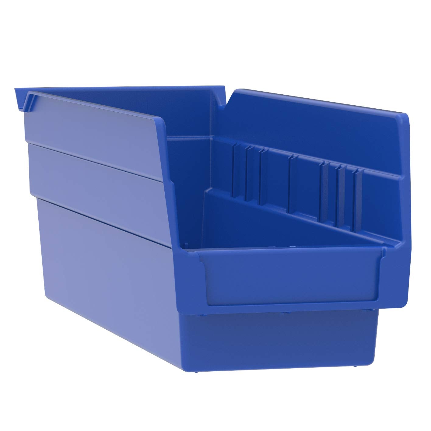 Akro-Mils 30130 Plastic Nesting Shelf Bin Box, (12-Inch x 6-1/2-Inch x 4-Inch), Red, (12-Pack) & 30120 Plastic Nesting Shelf Bin Box, (12-Inch x 4-Inch x 4-Inch), Blue, (24-Pack)