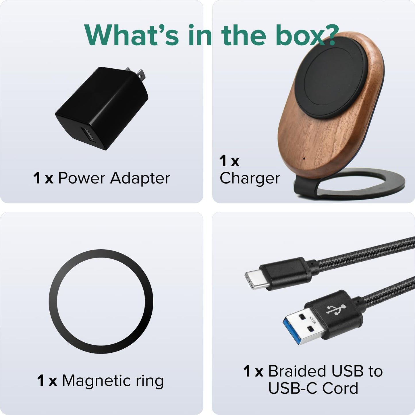 ARK Solid Wood MagSafe Stand Magnetic Wireless Charging Station w/Adapter & USB to USB C Cord 15W Wireless Charger. for iPhone 16/15/14/13/12 & Some Samsung. Home, Office, Kitchen. Best Mens Gifts!