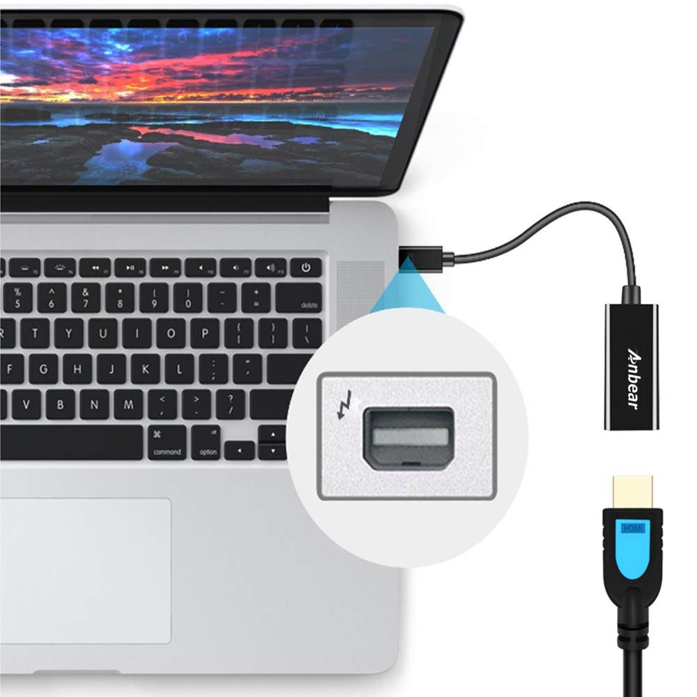 Anbear Mini DisplayPort to HDMI Adapter - Thunderbolt to HDMI Cable, Gold-Plated HDMI Adapter Compatible with MacBook Pro, MacBook Air, Mac Mini, Microsoft Surface Pro (10 Pack)