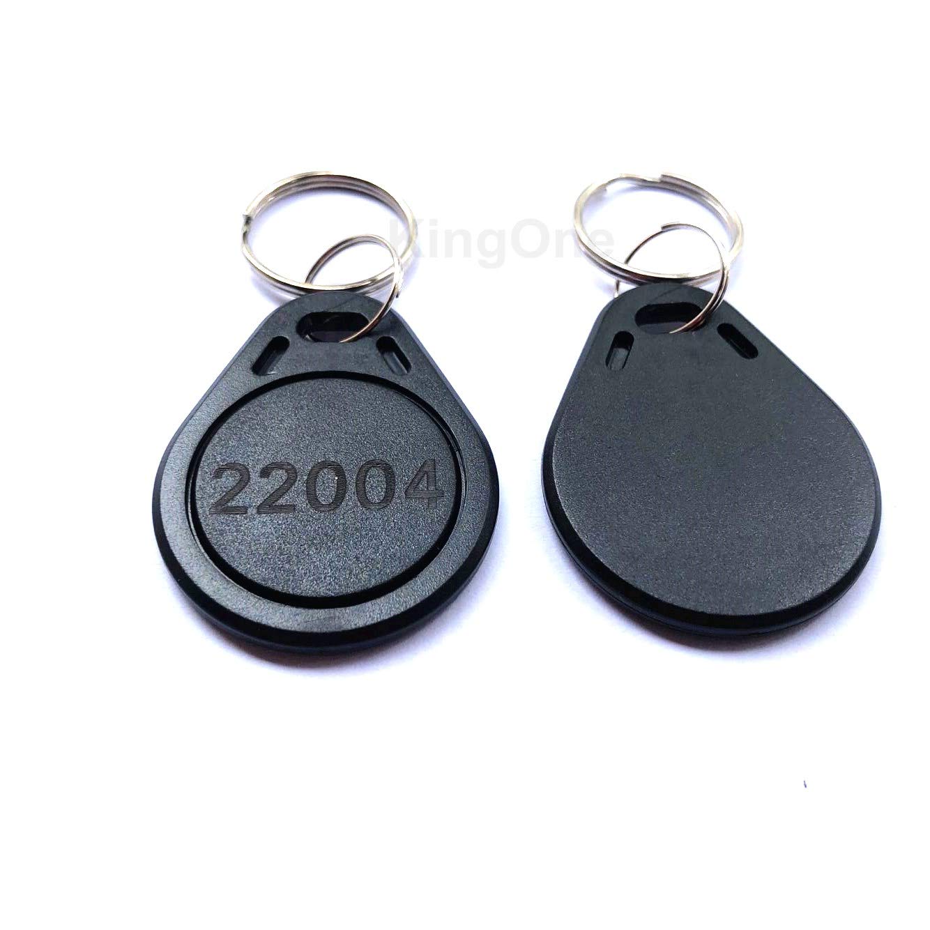 KINGONE 100pcs 26 bit Keyfobs Proximity Fob Works with Prox Key ISOProx 1346 1386 1326 H10301 Format Readers. Works with The vast Majority of Access Control Systems (Black)