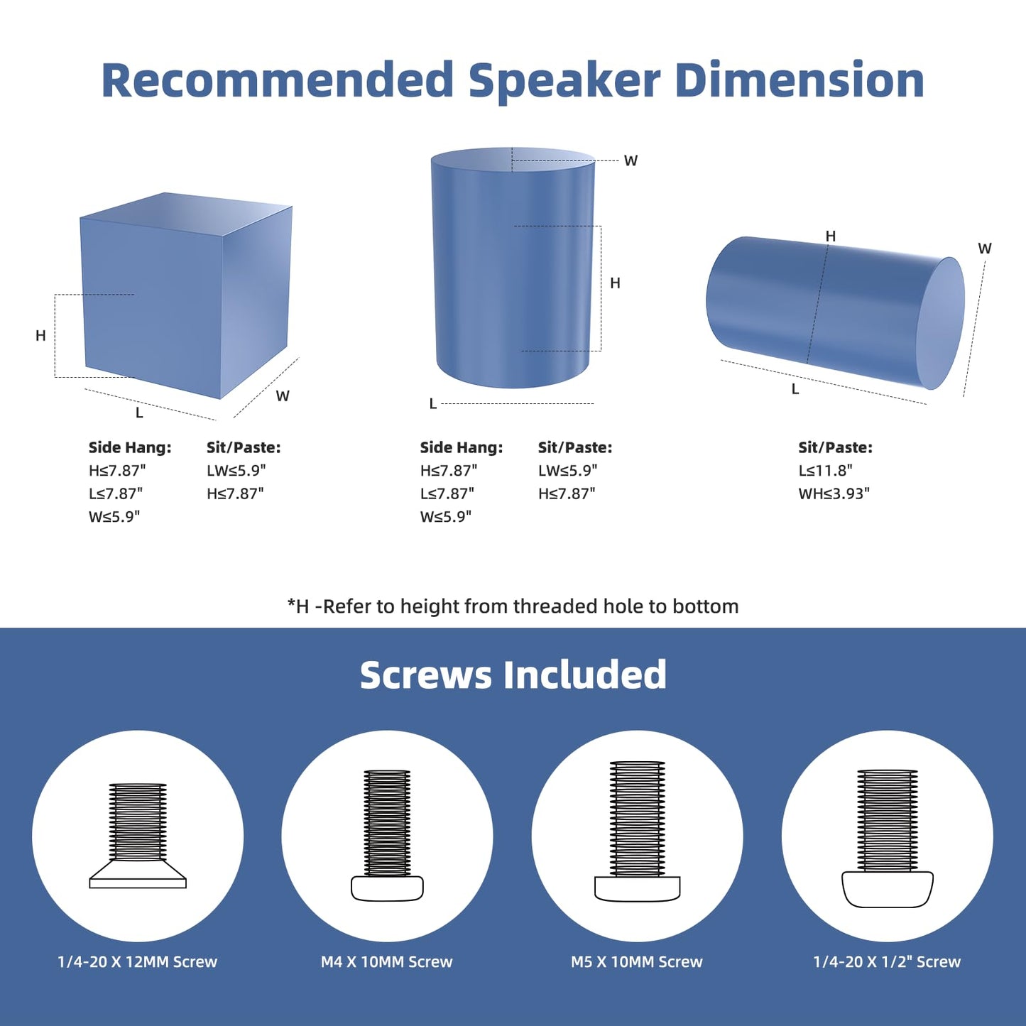 Anautin Universal Speaker Stands Pair, Satellite & Bookshelf Speaker Stands-28-38in Adjustable, Surround Sound Speaker Stand for Home Theater, Compatible to Sony/Bose/JBL/Sonos/Klipsch/Edifier/Polk