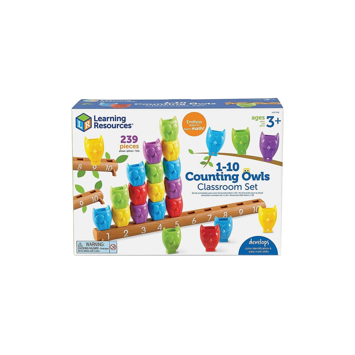 Learning Resources 1-10 Counting Owls Class Set, Counting, Sorting & Color Identification, Model:LER7752