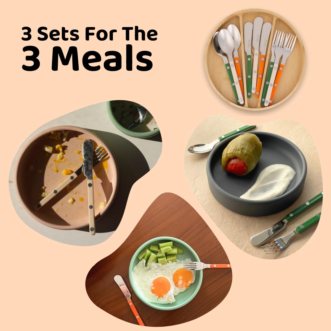 APLAINR Kids Silverware Set, Stainless Steel Toddler Silverware with Bamboo Organizer, Montessori Kids Utensils, 10 Piece Cutlery Set with Forks, Spoons & Knives, Children Safe Metal Flatware