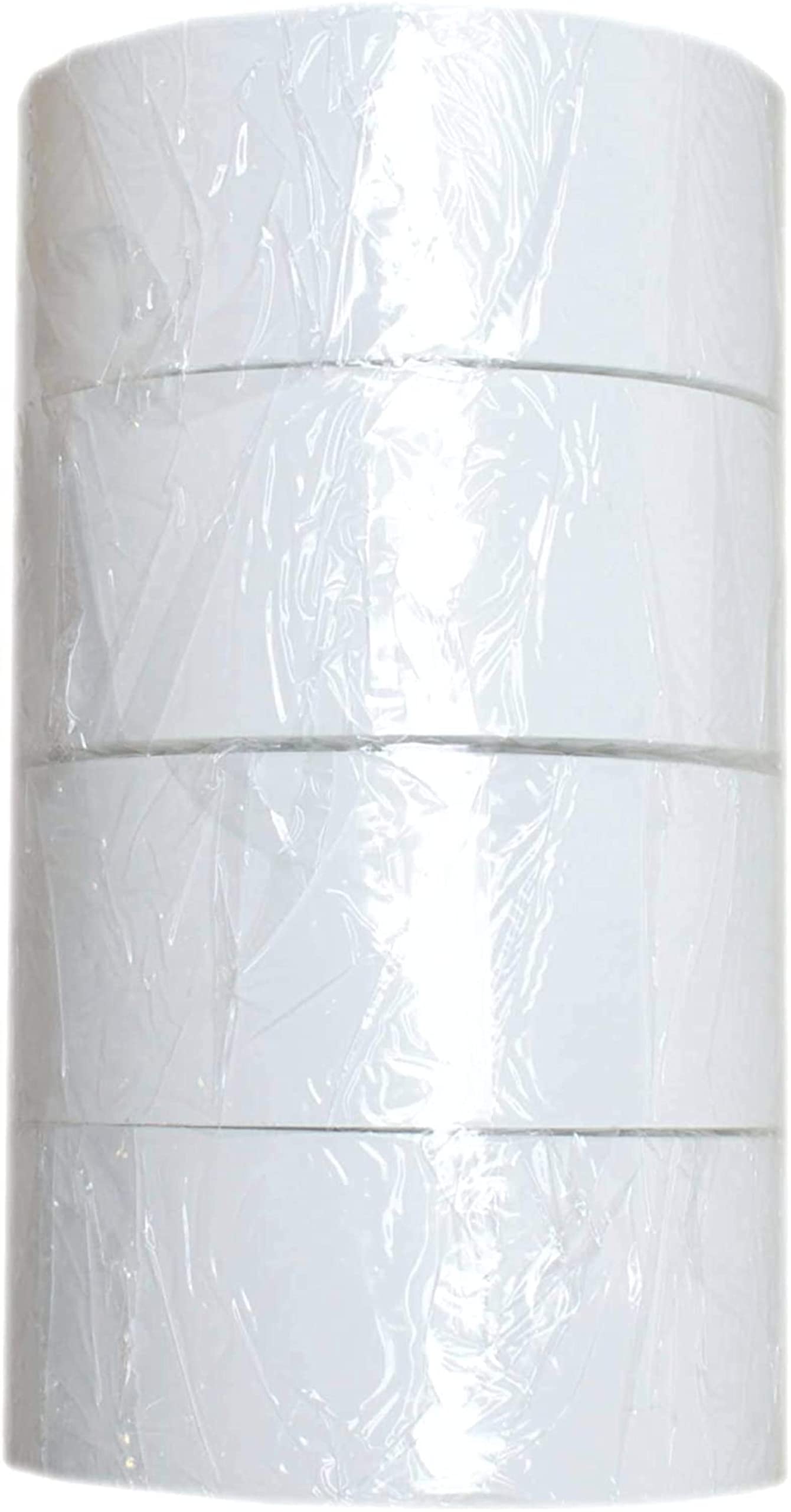StaticTek Polyvinyl Chloride (PVC) Rubber Solvent Resistant Cleanroom White Tape from Clean Plastic Core, Strong Synthetic Rubber Adhesive, 2 Inch 36 Yard (Pack of 4)