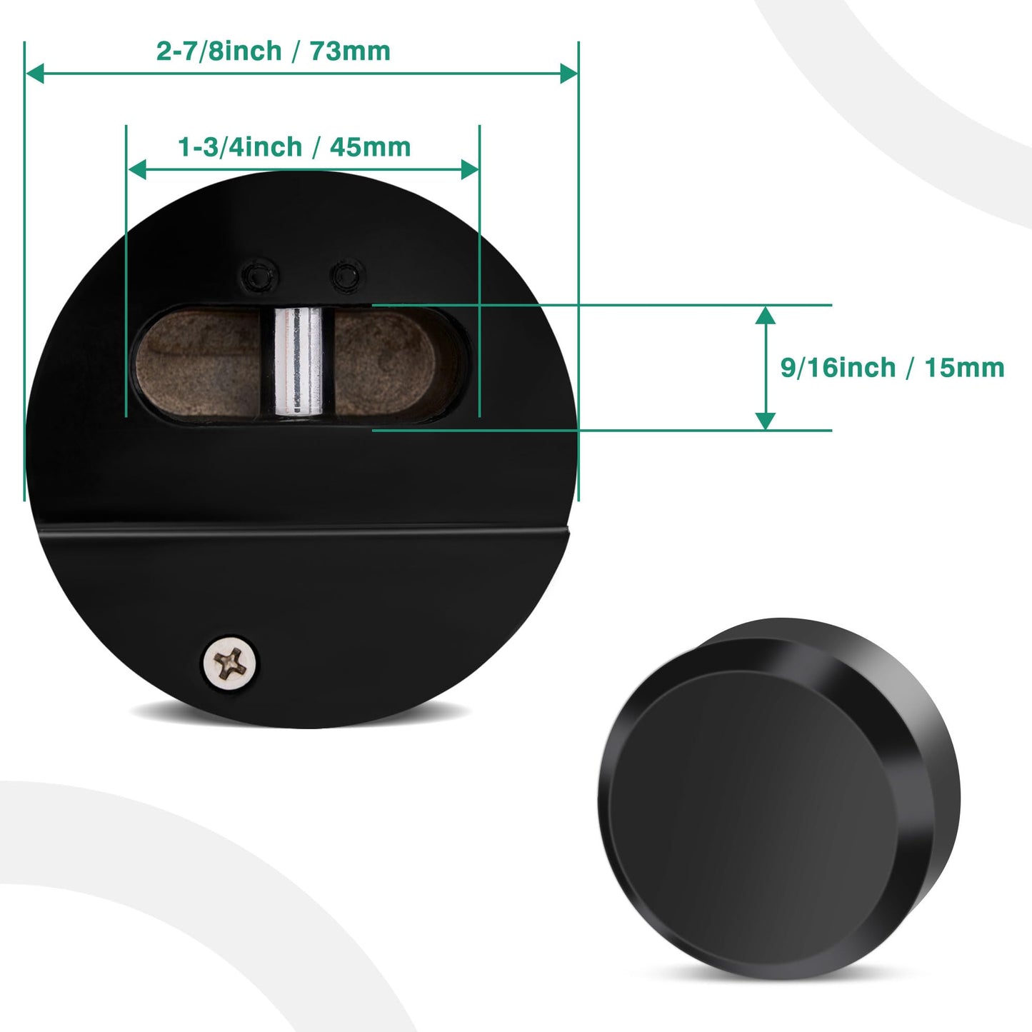 Alwapea 3 Pieces Hidden Puck Locks for Trailers, Hidden Shackle Padlocks Keyed Alike Trailer Puck Padlocks with Enlarged Lock for Vans, Black