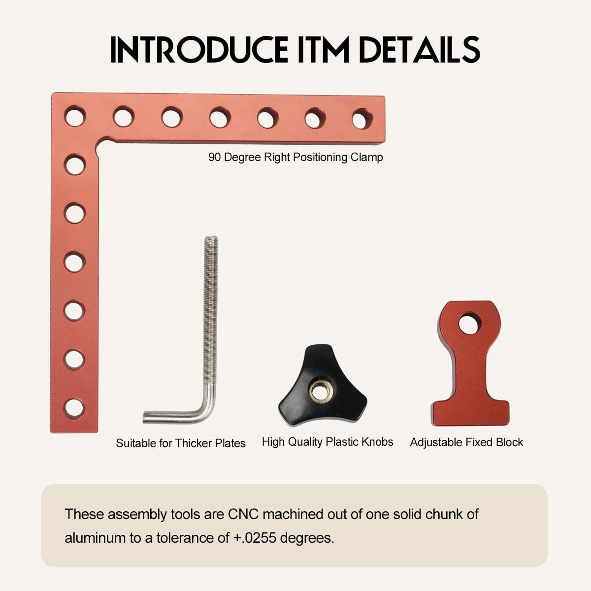 90 Degree Clamp, Cabinet Clamp, 5.5" x 5.5"(14 x 14cm) Aluminum Alloy Right Angle square Tool, Corner Clamps for Woodworking Tools, Right Angle Clamp, Drawers, Picture Frame (4pack)