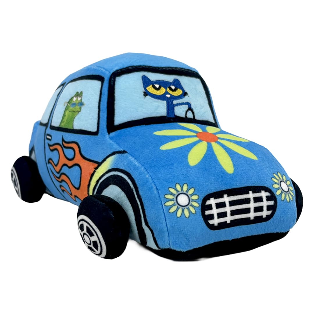 MerryMakers Pete The Cat's Cool New Ride Plush Car, 10-Inch, Based on The Book Series by Kimberly and James Dean