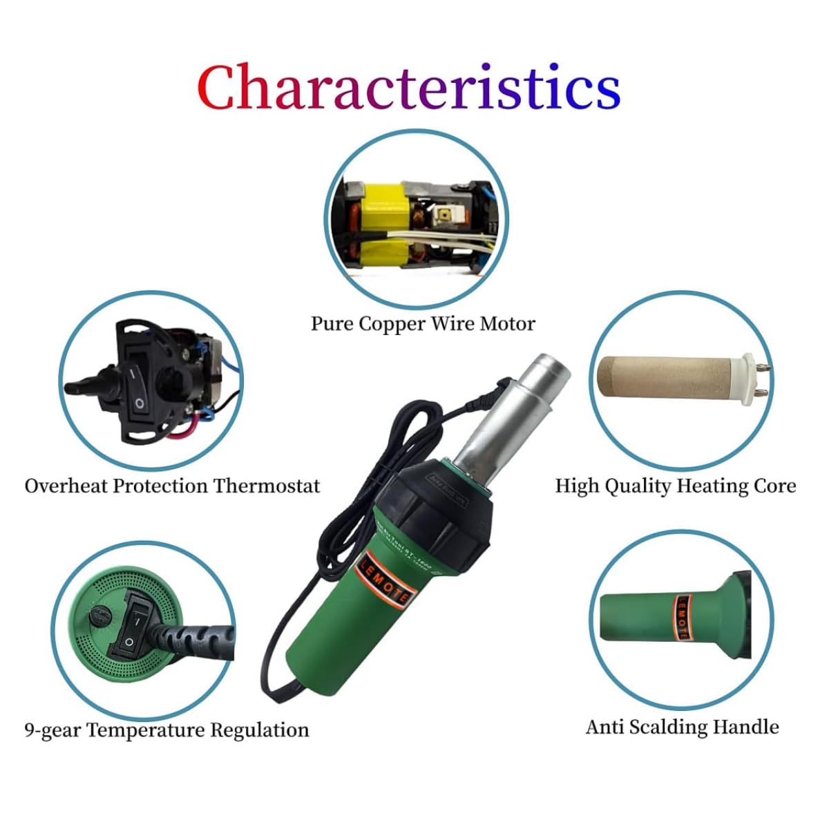 110V Hot Air Gun Welding Torch 1600W Heat Gun Plastic Welder Roofing Welder Kits