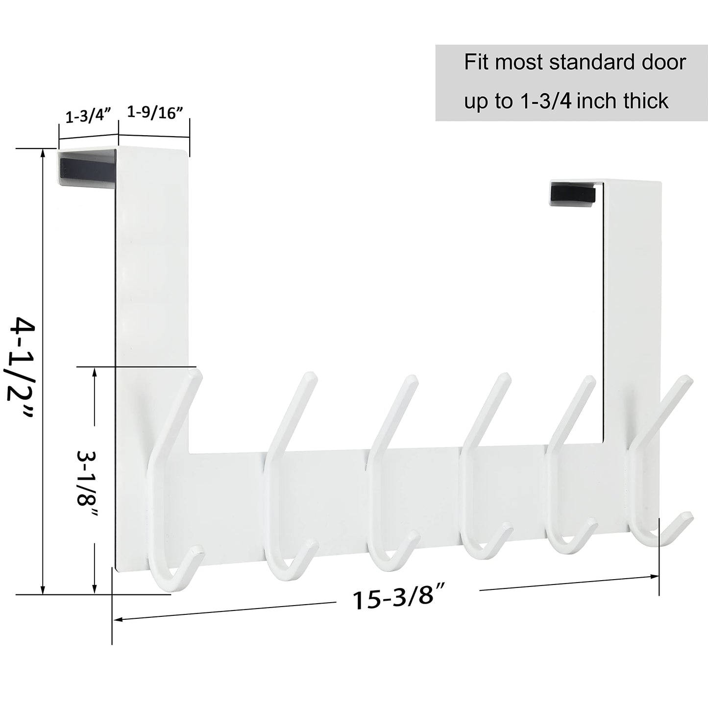 WEBI Over The Door Hook White,Over The Door Towel Rack,Over Door Hanger,Door Coat Hanger,Towel Hanger Over The Door Coat Rack for Hanging Clothes,Towels,Back of Bathroom,2 Packs