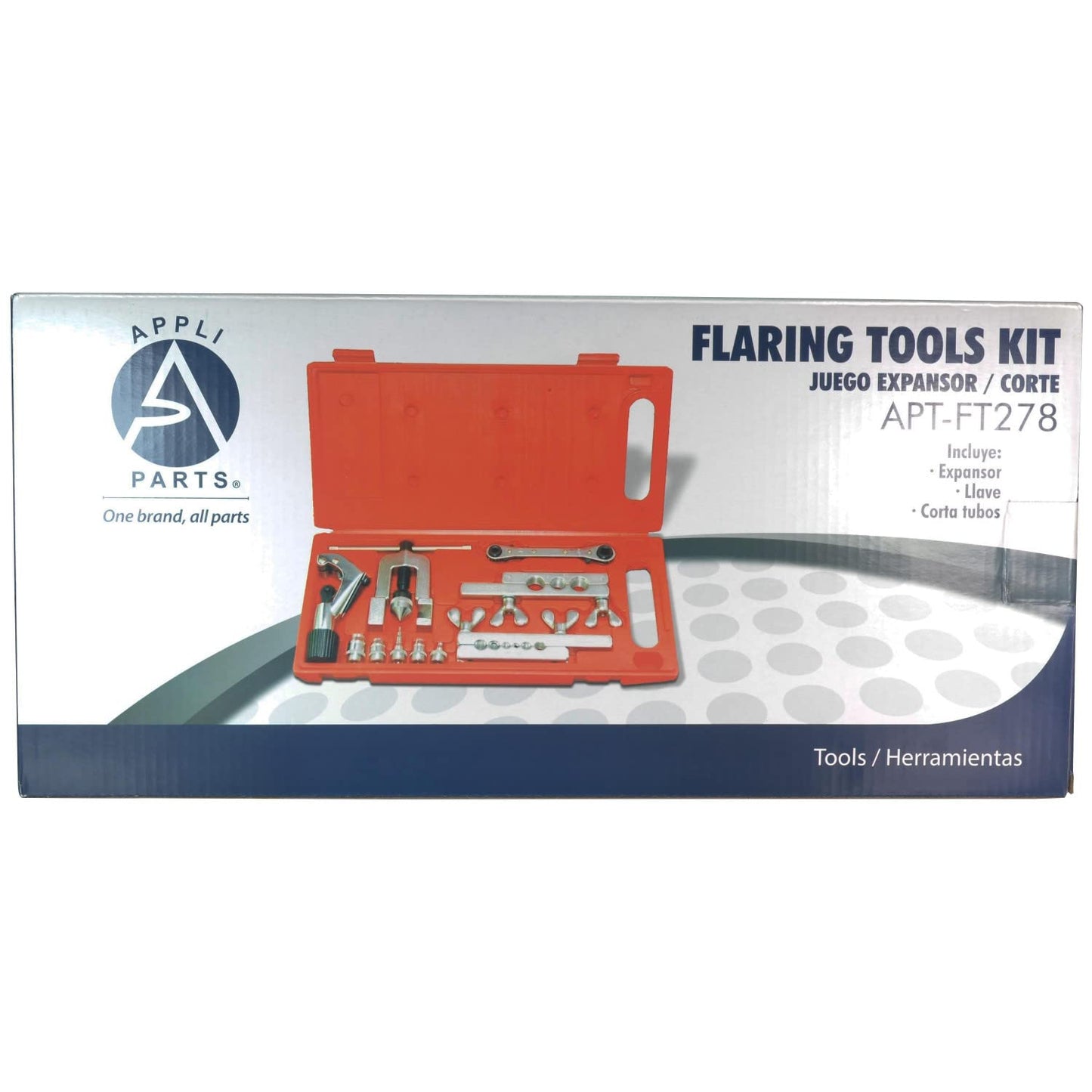 Appli Parts APT-FT278 Flaring and Swage Tool kit for Copper, Plastic, Aluminum Pipe and Other Soft Metal Tube with Cutter and Ratchet Wrench for HVAC and Other Applications