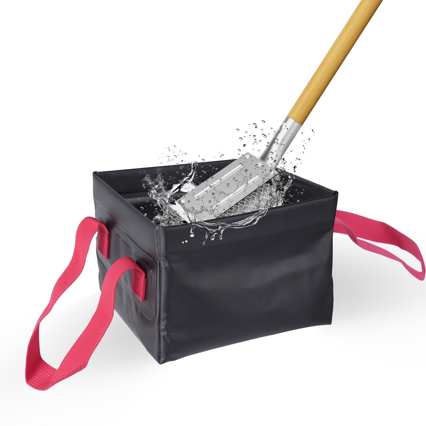HOUSE AGAIN Grill Brush Bristle Free + Collapsible Water Bucket, Safe BBQ Outdoor Grill Accessories Cleaning Brush Scraper with Durable Dunk Tank for Great Value Bundle/Ideal for Dad