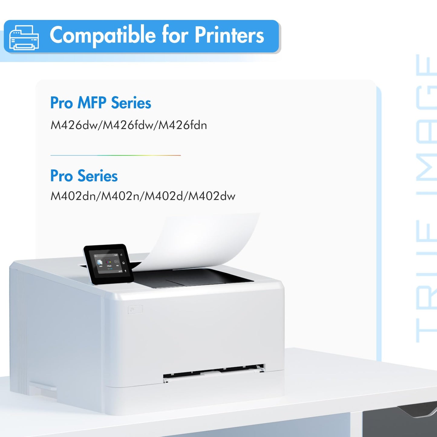 TRUE IMAGE CF226X 26X Toner Cartridge for HP Printer Replacement for HP 26X CF226X 26A CF226A Laserjet Pro M402n M402dn MFP M426fdw M426fdn M426dw M402dne M402 Printer Ink High Yield (Black, 2 Pack)