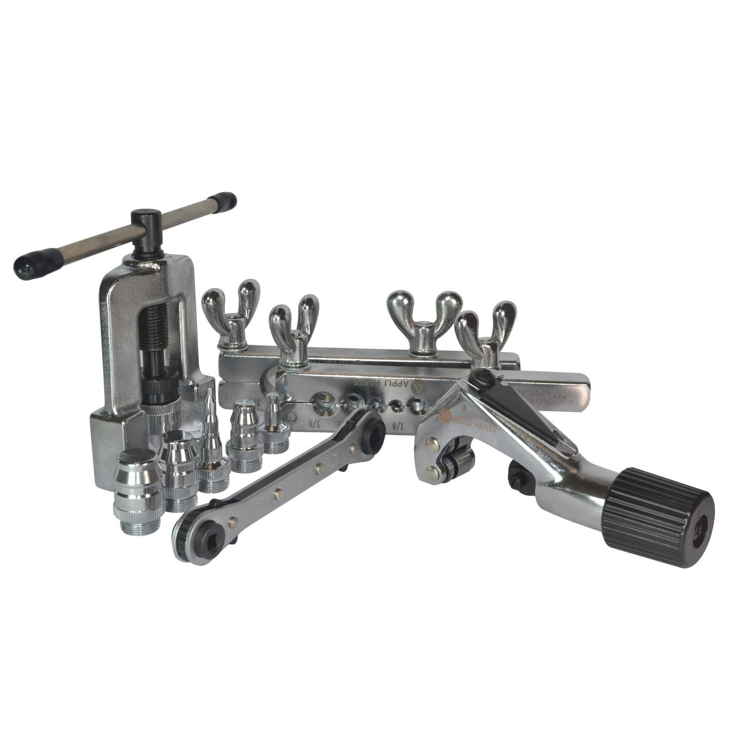 Appli Parts APT-FT278 Flaring and Swage Tool kit for Copper, Plastic, Aluminum Pipe and Other Soft Metal Tube with Cutter and Ratchet Wrench for HVAC and Other Applications