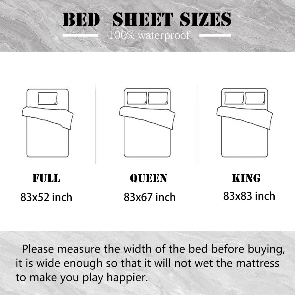 Zishine Waterproof Bed Sheets with Inflatable Pillow for Essential Oil Massage Spa, King 83x83in
