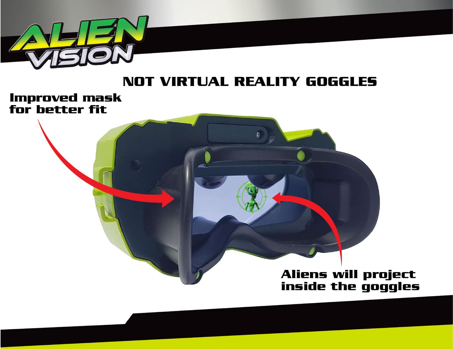 Fotorama Alien Vision Action Game New Version, Shoot Roaring Aliens, Wrist Blaster, Space Goggles, Indoor, Outdoor & Dark Play, Hand-Eye Coordination, Motor Skills, Fun Challenging Games for Kids