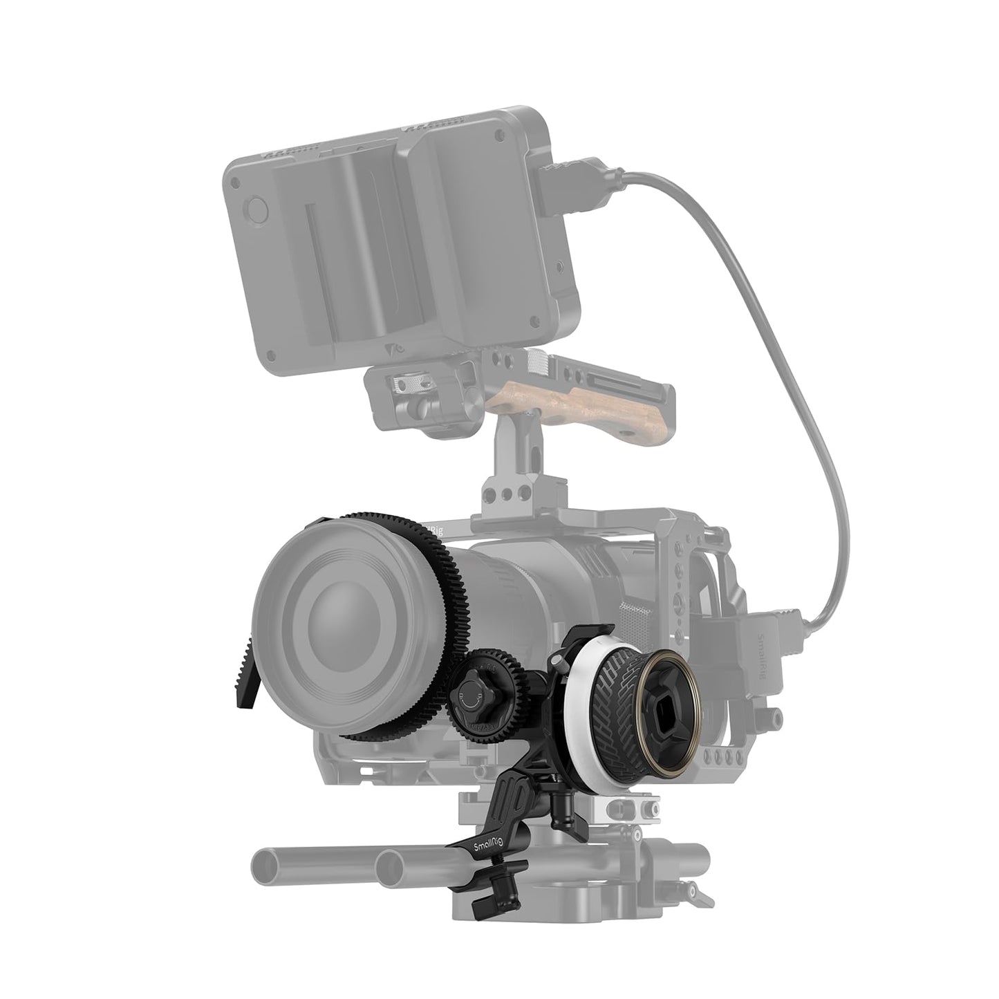 SmallRig Mini Follow Focus with A/B Stops & 15mm Rod Clamp and Snap-on Gear Ring Belt for DLSRs and Mirrorless Cameras, Fits Different Diameter Lenses Up to 114mm - 3010C
