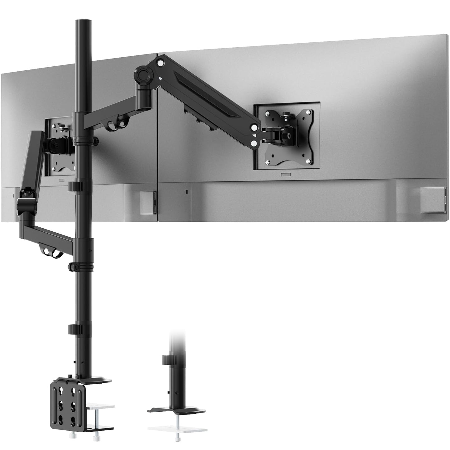 STANDOPIA Stacked Monitor Mount - Extra Tall Vertical Monitors Stand for 17-40 Inch Screen, Fully Adjustable and Hold 26.4 lbs per Arm, VESA 75/100 mm