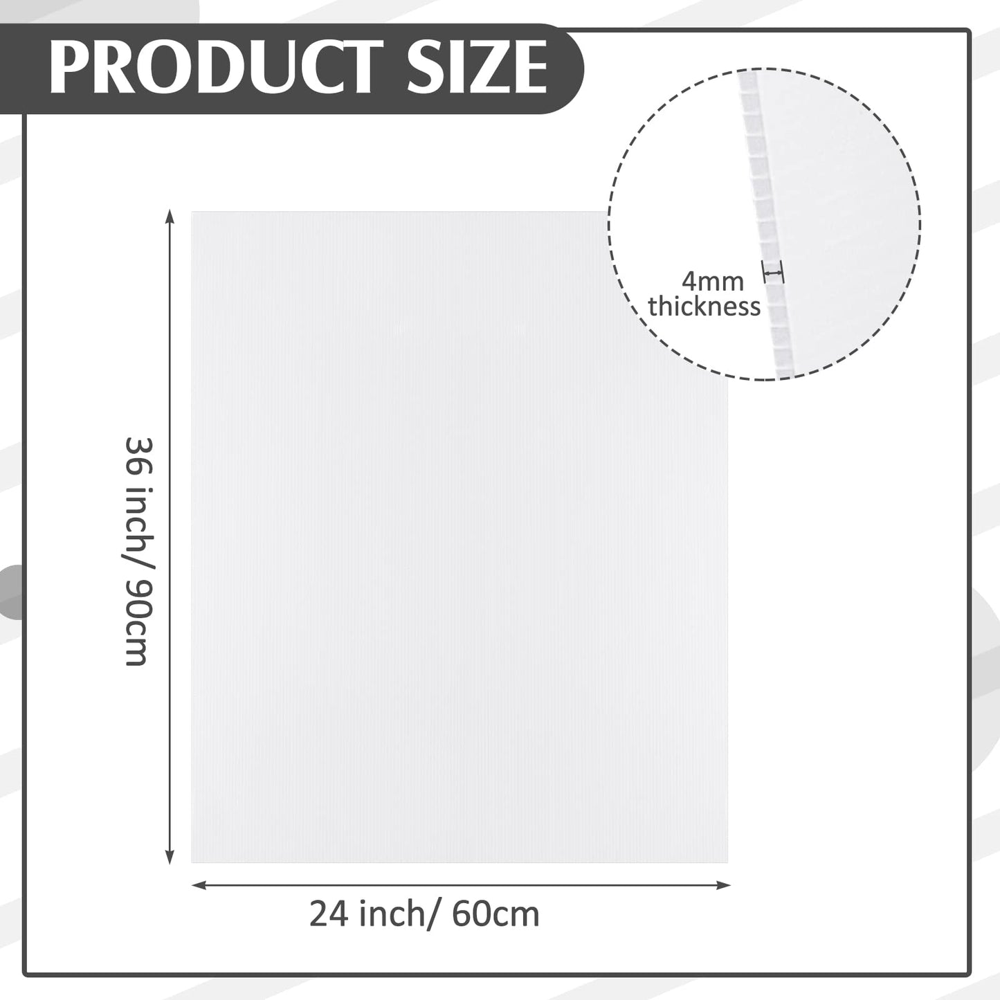 Patelai 10 Pcs 24 x 36 Inches Corrugated Plastic Sheet Corrugated Poster Board 4mm Thick Waterproof Blank Board Sheets Plastic Yard Sign for Garage and Estate Sale, Indoor and Outdoor Use (White)