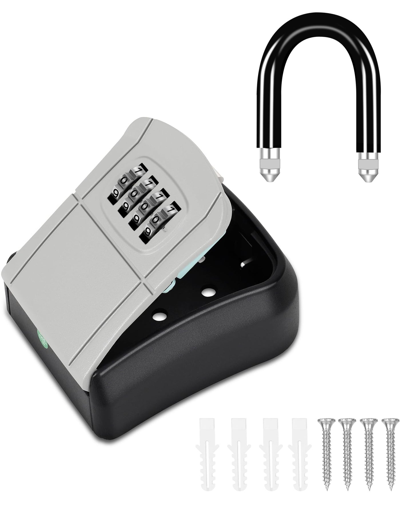 Portable Key Lock Box,Key Holder Safe Security Lock Box for Indoor, Outdoor, Garage, Garden, Store (4 Pack, Grey)