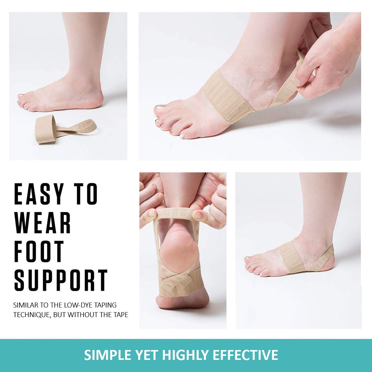 Tuli's X Brace, Arch Support Brace and Compression for Sever's Disease, Plantar Fasciitis, Heel Pain, Flat Feet, Fallen Arches and Over-Pronation, 1 Pair, X-Small