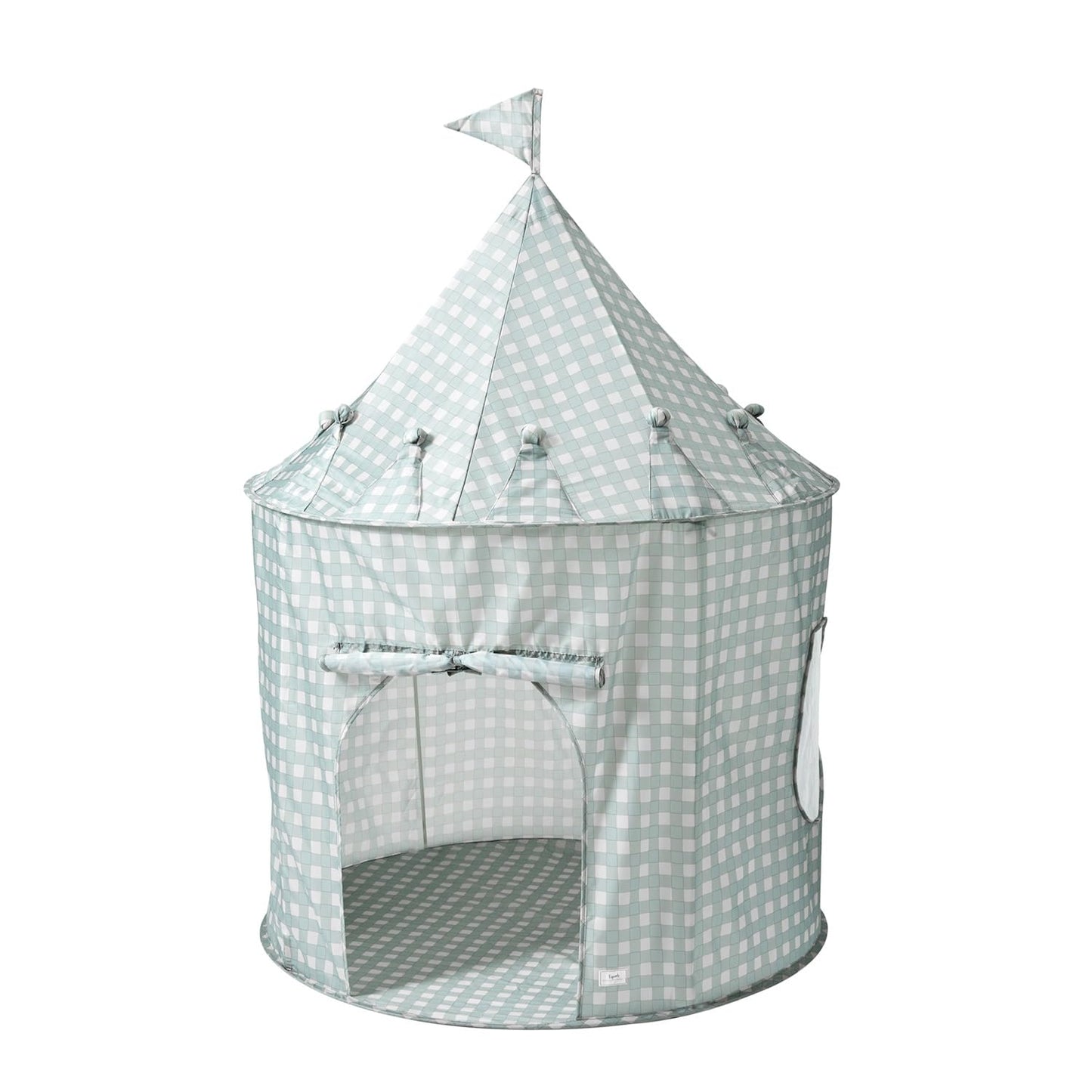 3 Sprouts Kids Play Tent - Sustainable Recycled Fabric β Fun Spacious Childs Playhouse for Indoor Games for Boys & Girls - Durable Fort Pop Up House for Toddlers & Children Age 3-10 - Gingham Blue
