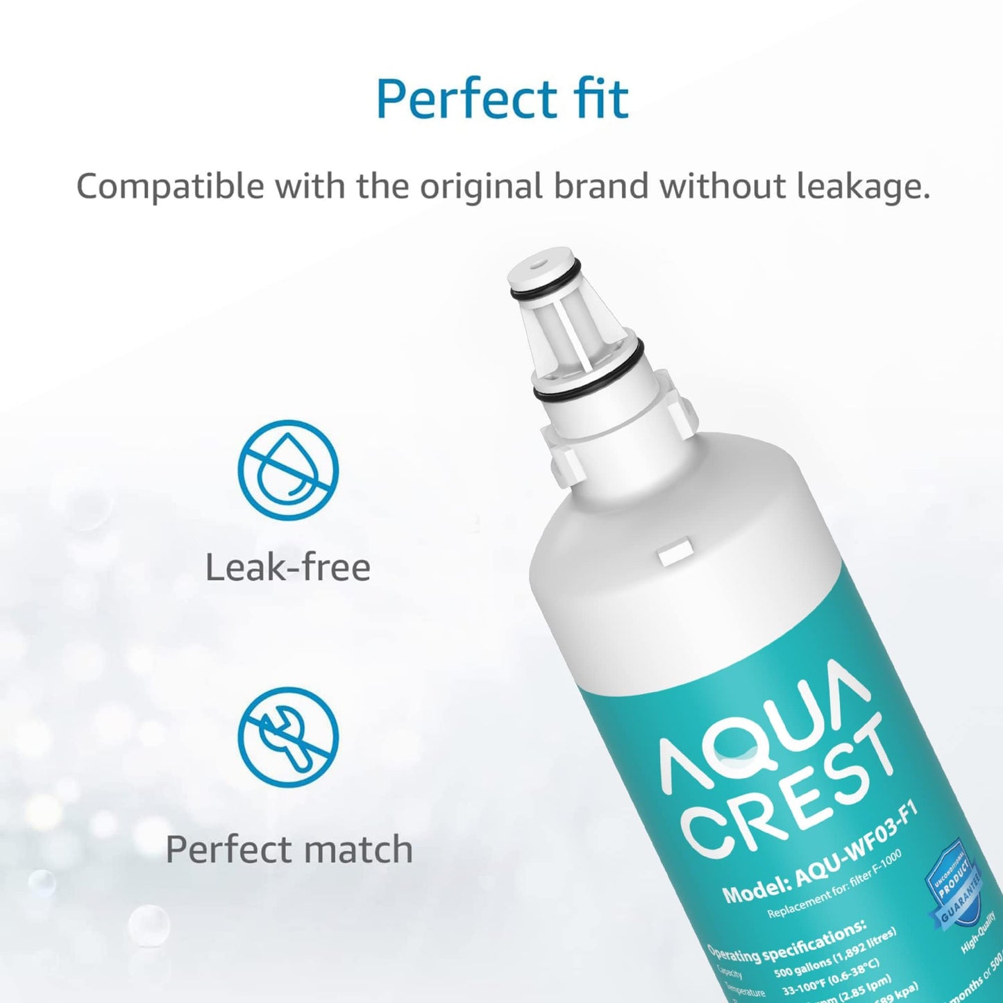 AQUA CREST F-2000, F-1000, 4204490 Sub Zero Water Filter Replacement for InSinkErator® F-1000,F-2000, F-3000, Sub-Zero 4204490,4290510 and AquaPure AP Easy C-Complete, Subzero Filter, NSF/ANSI 42