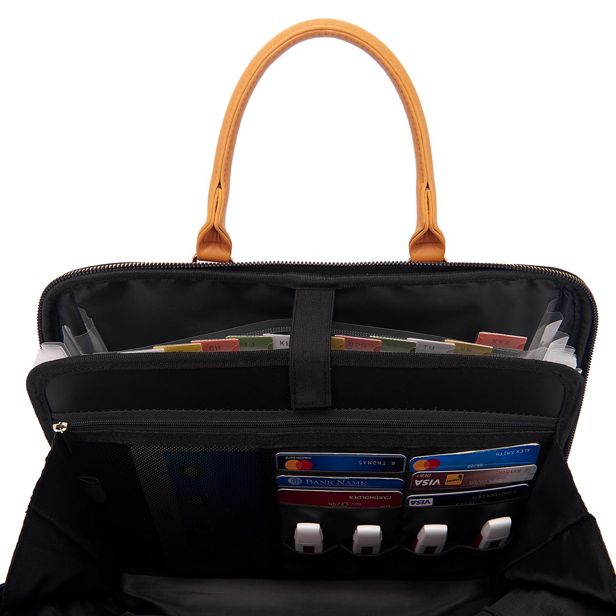 Accordian File Organizer Tote,Folder with Zipper & Labels,12 Pocket Expanding File Folder with Multi-Pockets Paper Folder for Letter A4 Files Business Teacher Office Bag Handbags for Ladies
