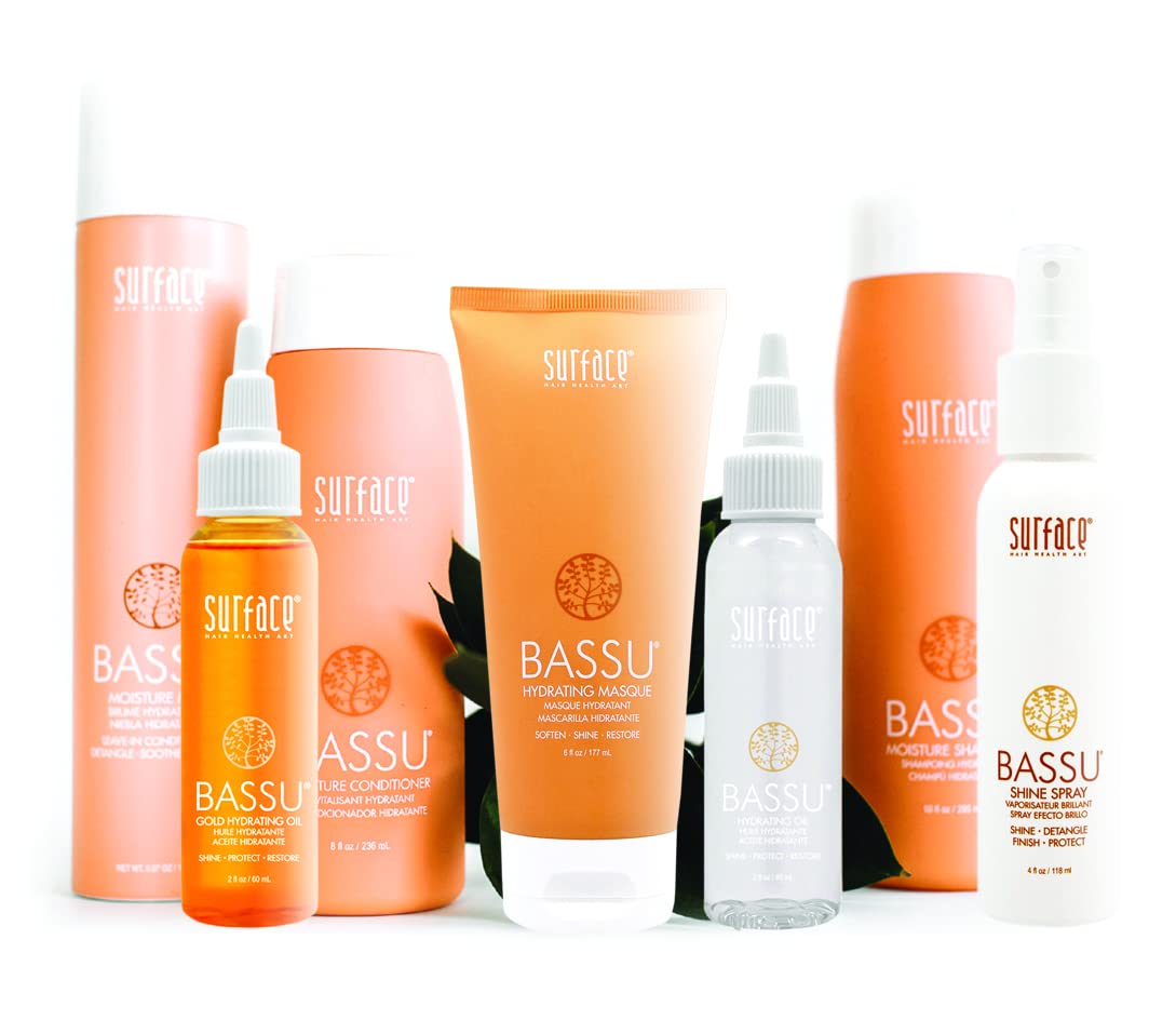 Surface Hair Bassu Shine Spray Brilliance, Add Shine And Detangle To Finish And Protect, 4 Oz.
