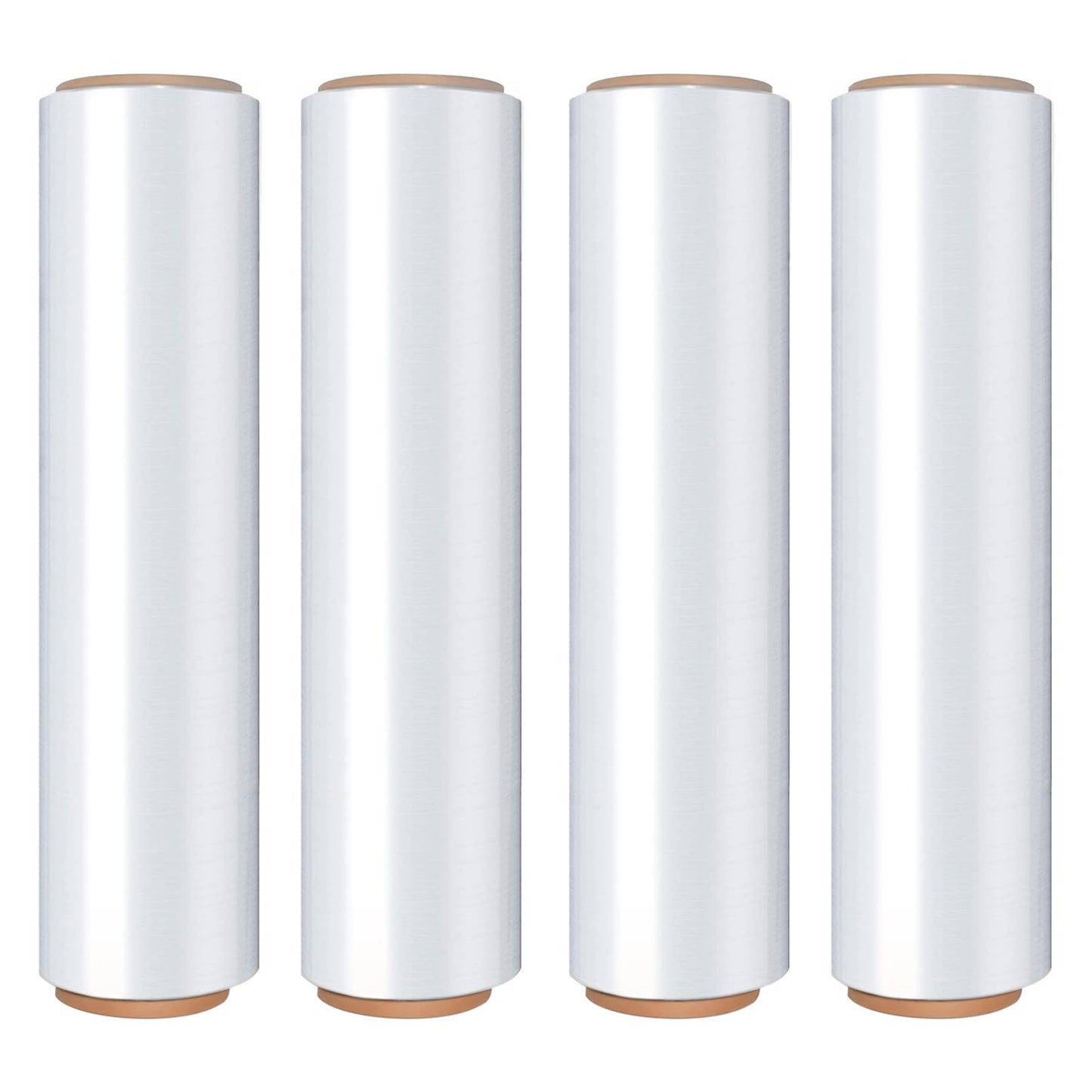 18 Inch Stretch Wrap Roll, Heavy Duty 1500ft Shrink Wrap Roll, Clear 80 Gauge Industrial Strength Stretch Film, Plastic Wrap for Pallet Wrapping Shipping Moving(4 Pack)