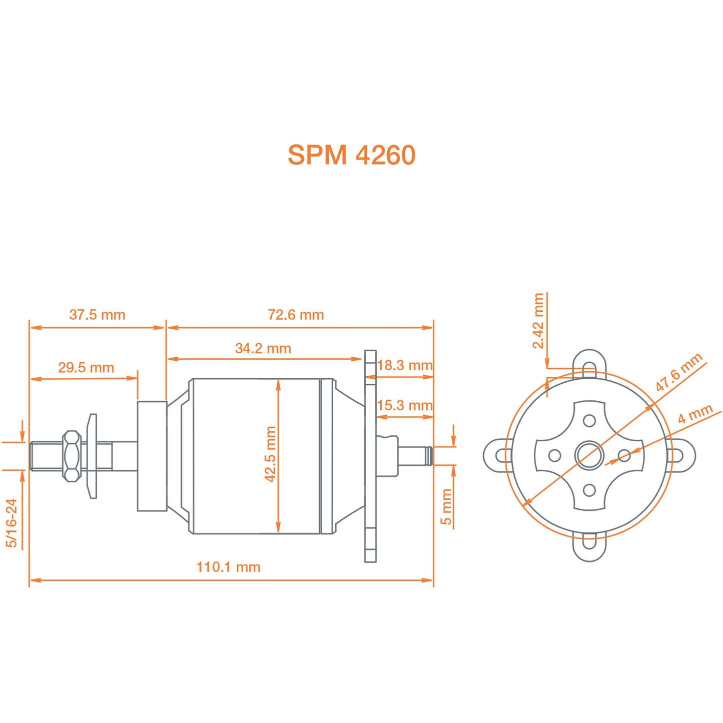Spektrum Avian 4260-480Kv Outrunner Brushless Motor, SPMXAM4715