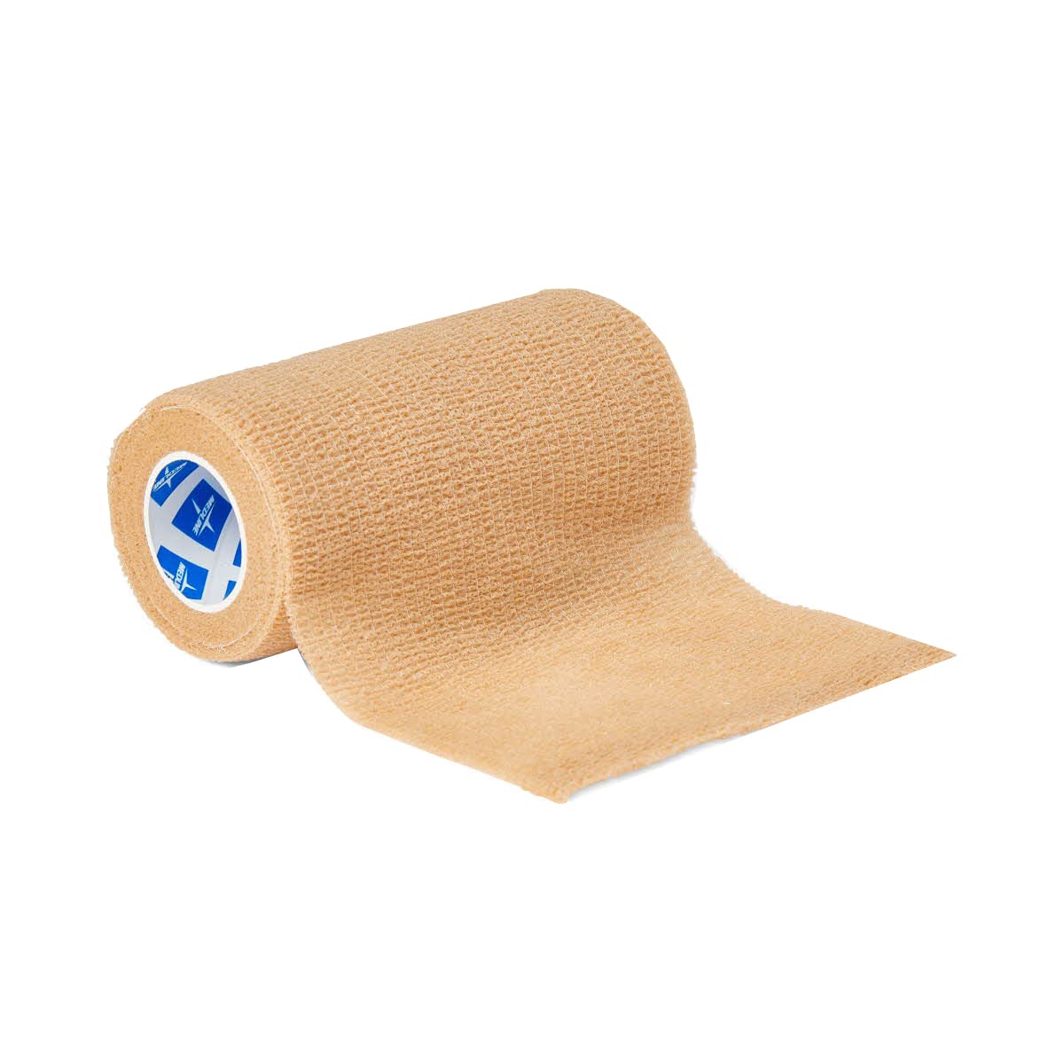 Medline Self-Adherent Cohesive Wrap Bandage, Latex-Free, 4" x 5 yd, Tan, 18 Count