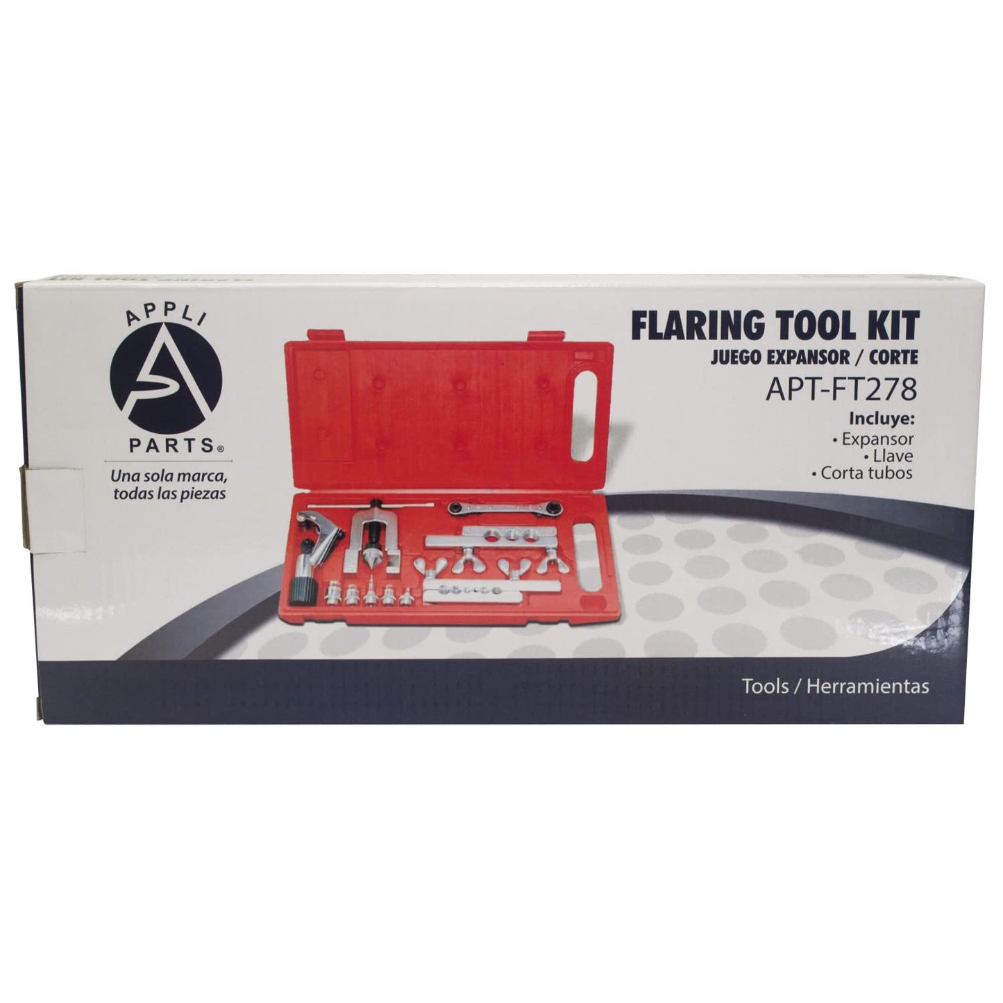 Appli Parts APT-FT278 Flaring and Swage Tool kit for Copper, Plastic, Aluminum Pipe and Other Soft Metal Tube with Cutter and Ratchet Wrench for HVAC and Other Applications