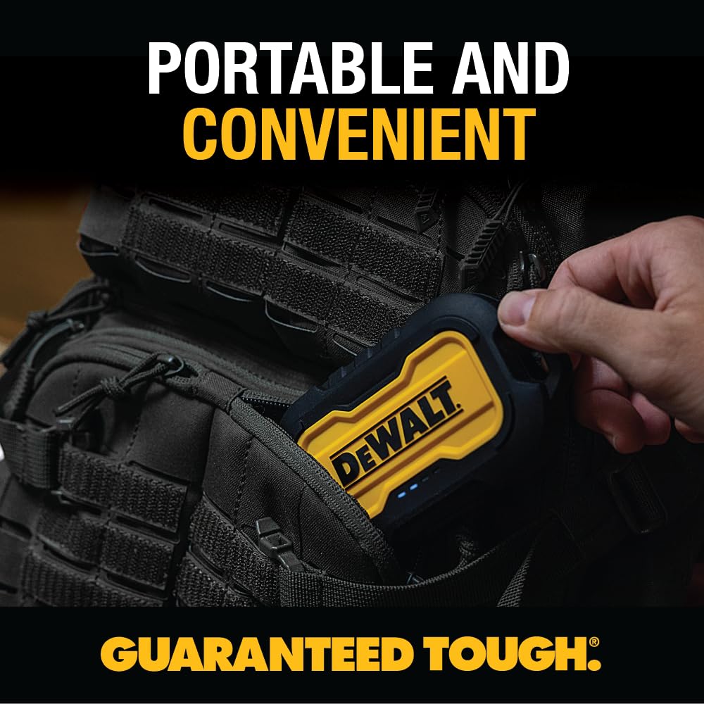 DEWALT Portable Charger, Power Bank, 10,000 mAh Battery Pack with USB-C Port for iPhone 16/16 Plus/16 Pro/16 Pro Max, iPhone 15 Series, iPhone 14/13, Samsung Galaxy